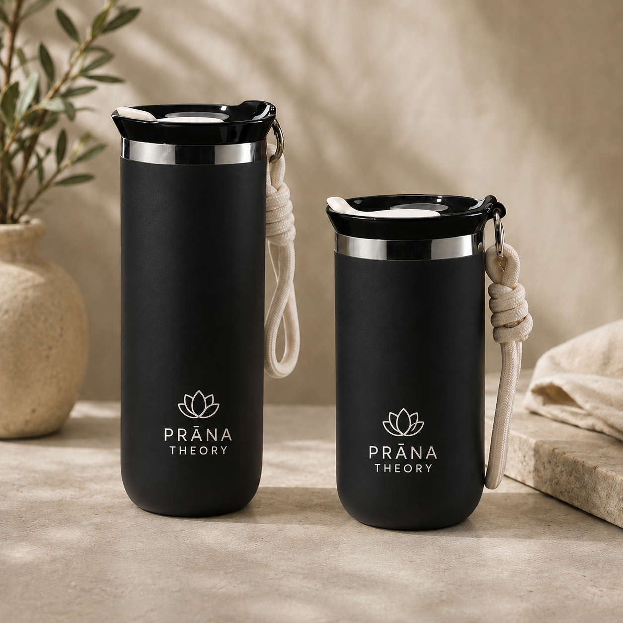PRĀNA THEORY • Cream Travel Tumbler Duo (350 ml & 500 ml)