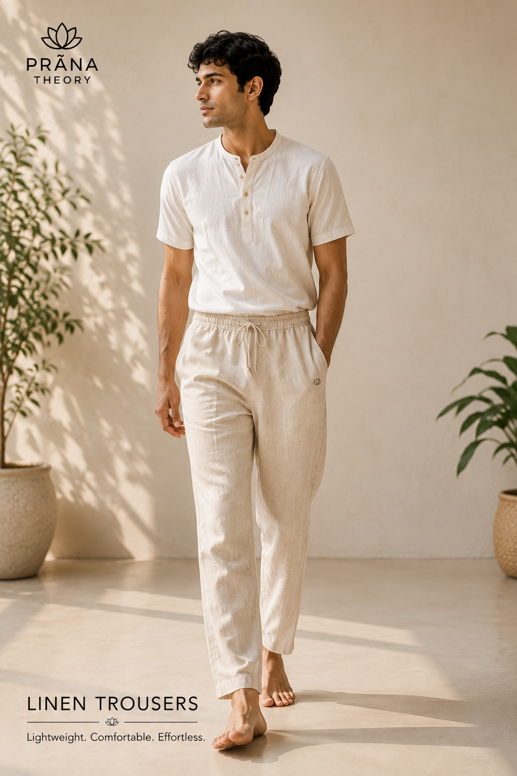 PRĀNA THEORY • Organic Linen Drawstring Trousers