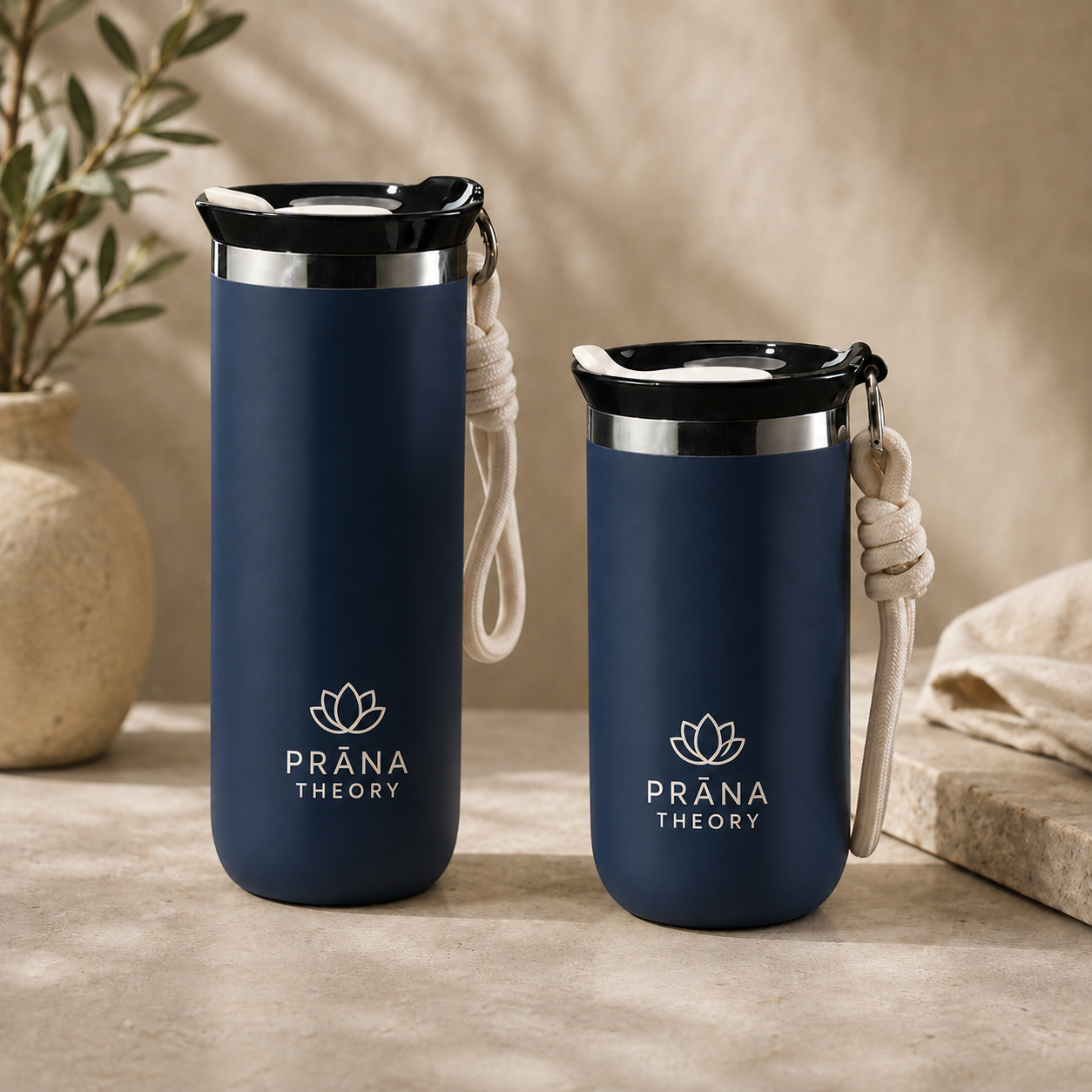 PRĀNA THEORY • Cream Travel Tumbler Duo (350 ml & 500 ml)