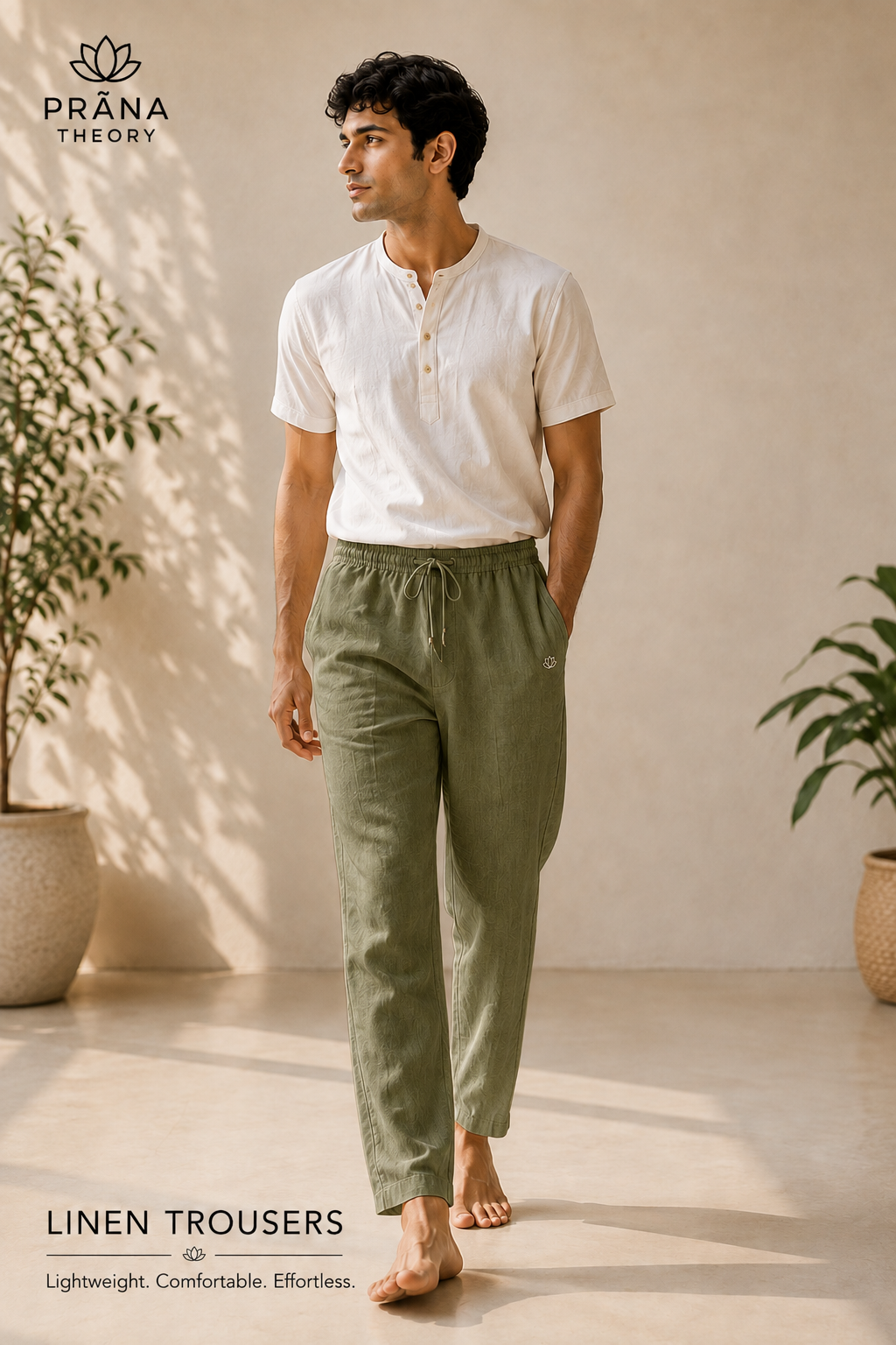 PRĀNA THEORY • Organic Linen Drawstring Trousers