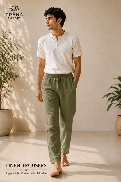 PRĀNA THEORY • Organic Linen Drawstring Trousers