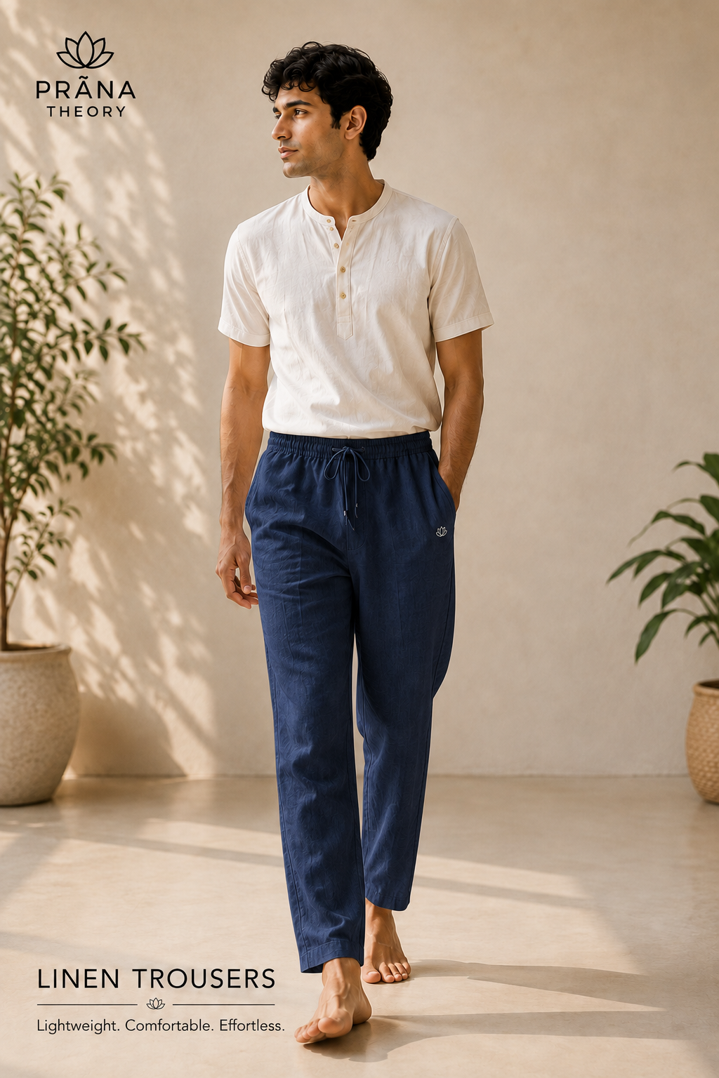 PRĀNA THEORY • Organic Linen Drawstring Trousers
