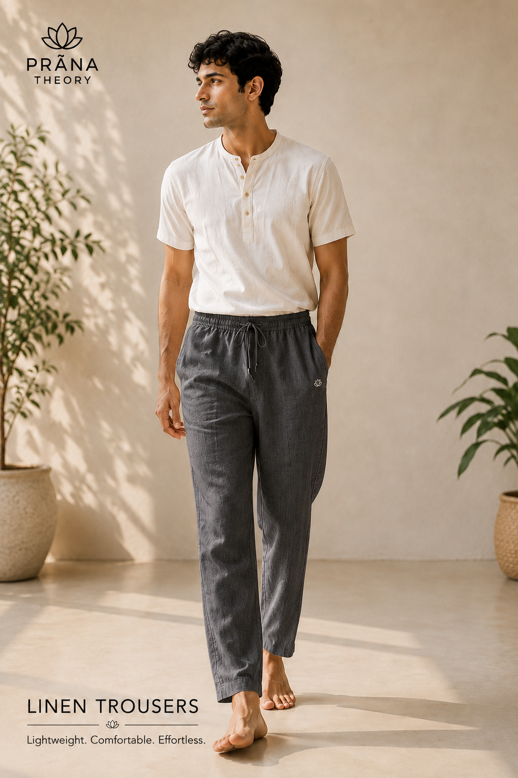 PRĀNA THEORY • Organic Linen Drawstring Trousers