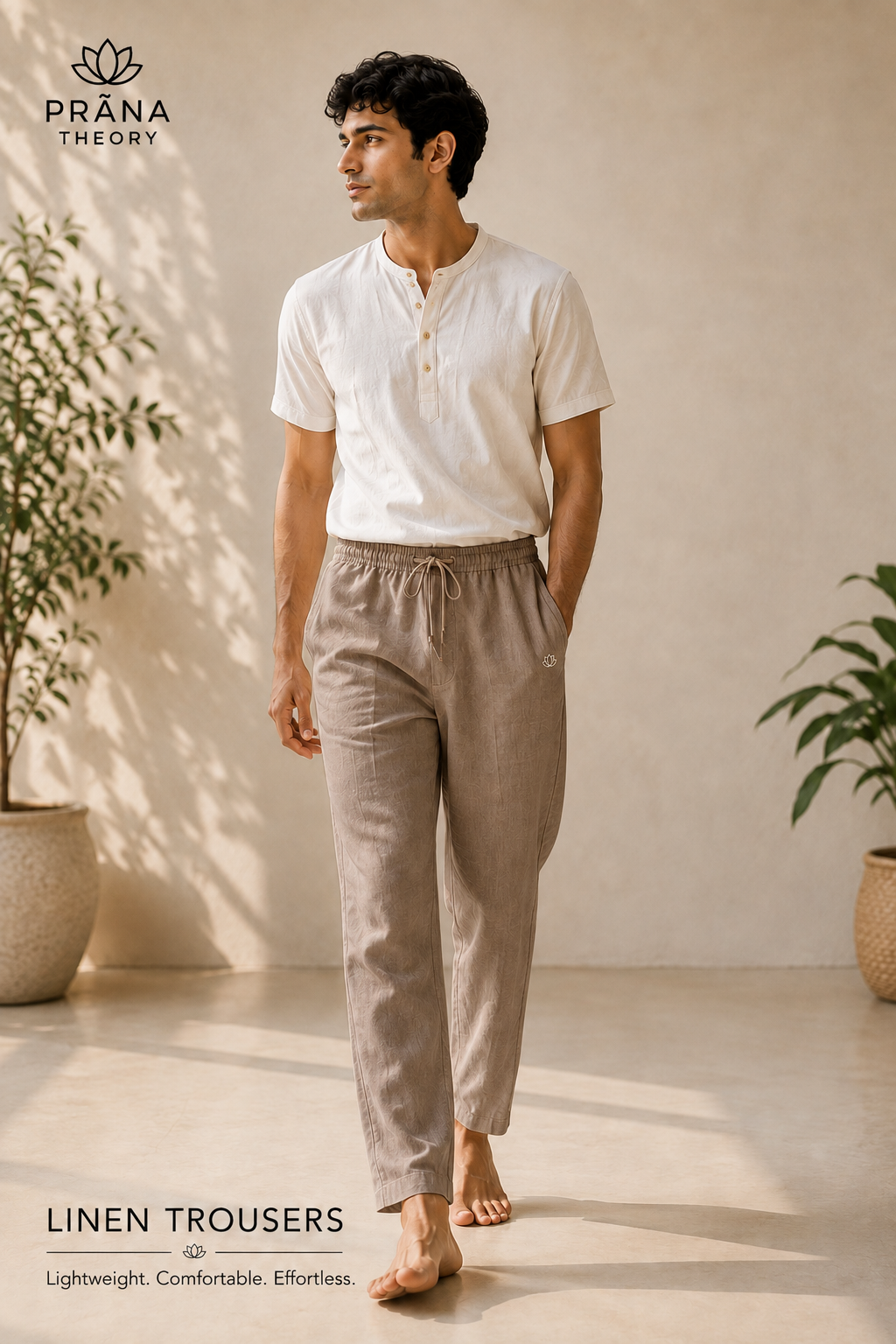 PRĀNA THEORY • Organic Linen Drawstring Trousers