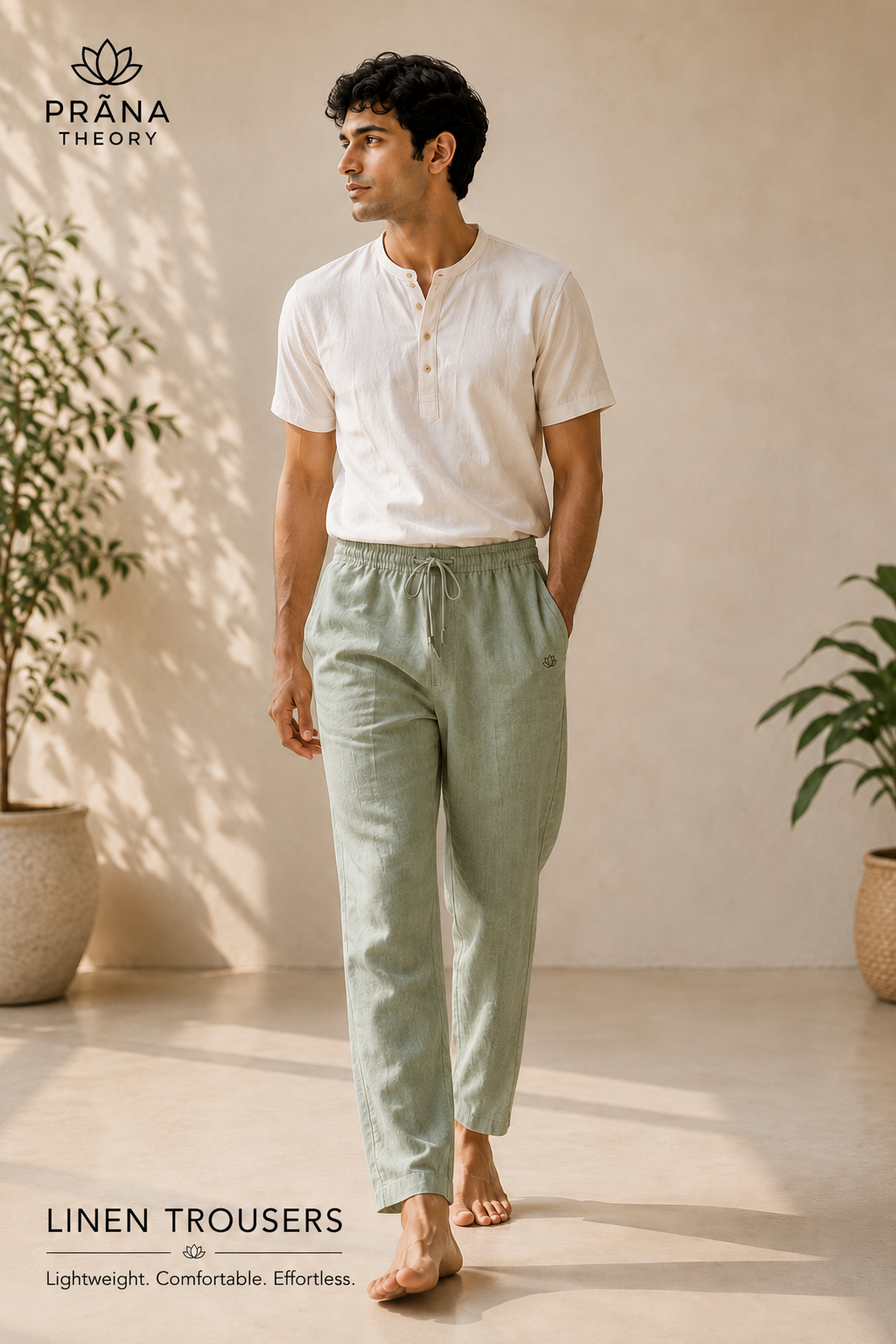 PRĀNA THEORY • Organic Linen Drawstring Trousers